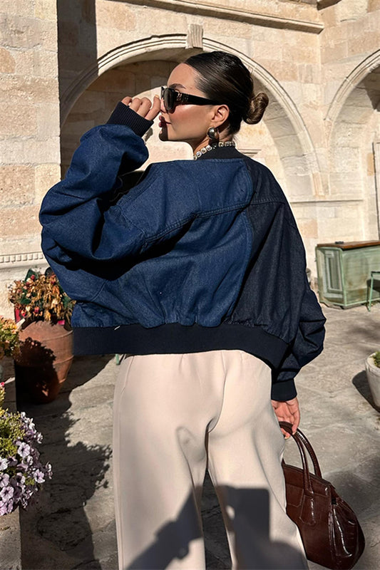 Alis Çift Renk Denim Ceket