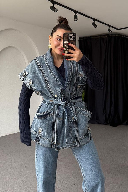 Alison Denim Tasarım Yelek