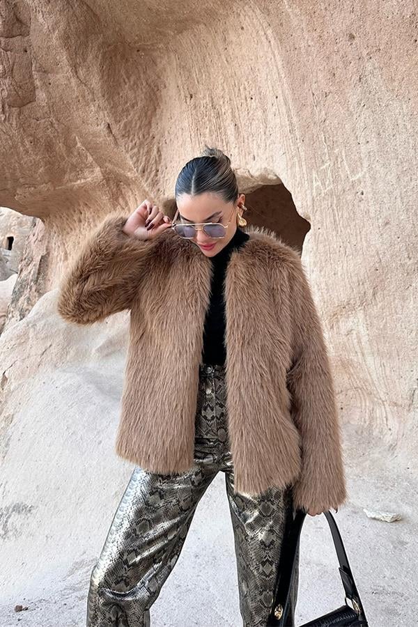 American Premium Kürk - Camel