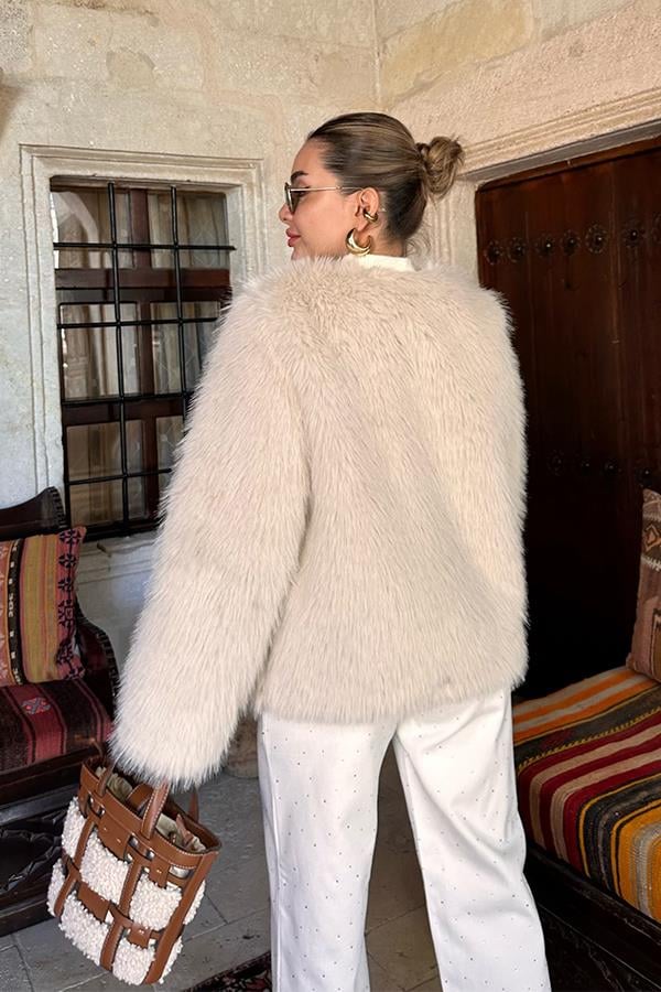 American Premium Kürk - Krem