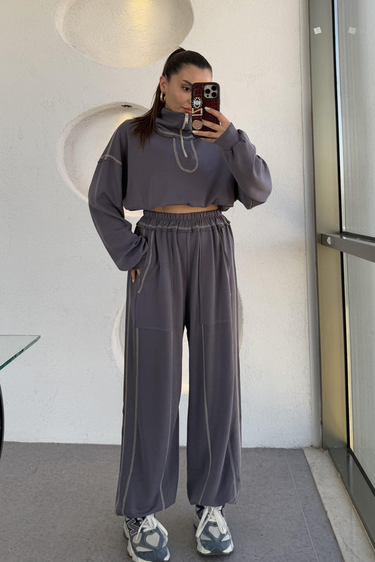 Angeles Füme Ters Dikiş Modal Takım