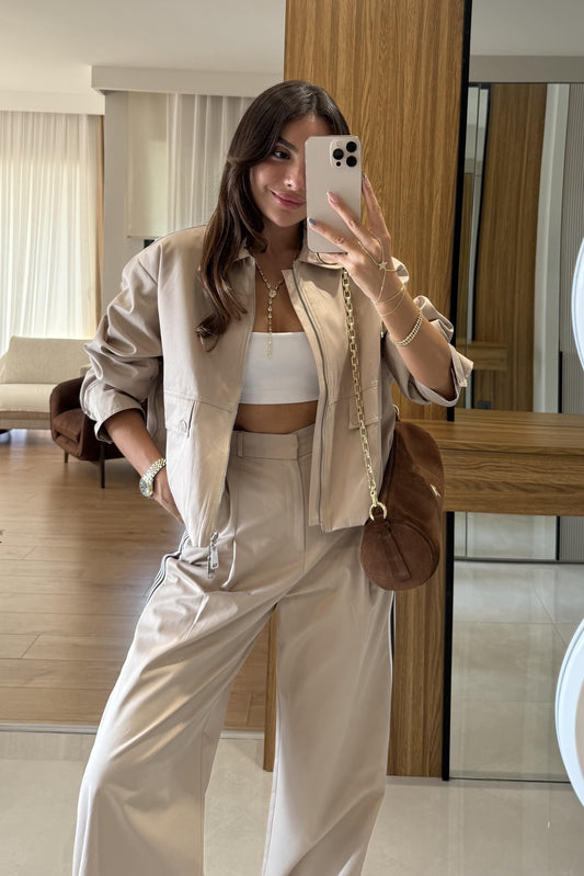 Angus Şeritli Camel Bomber Ceket