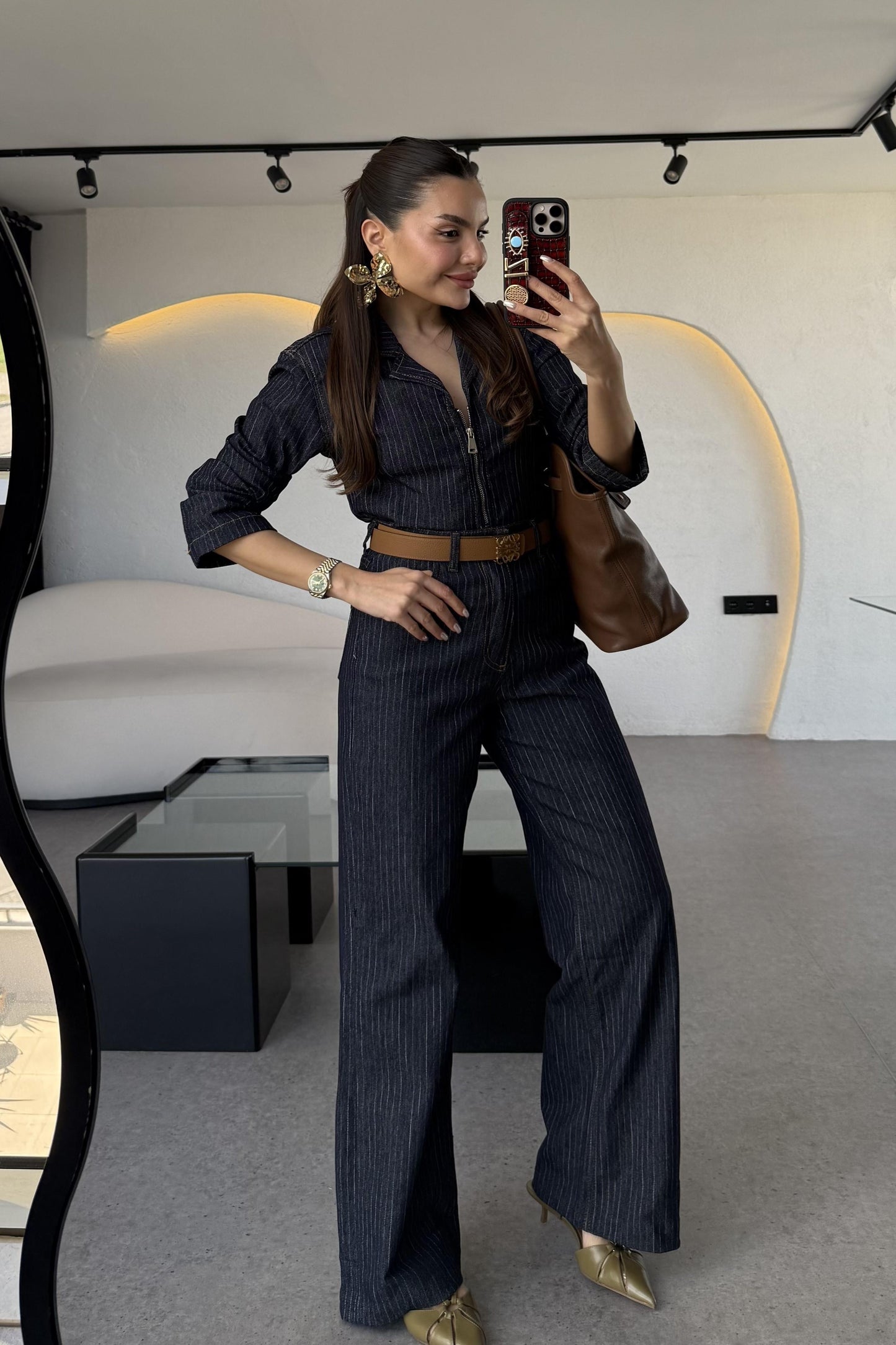 Normia Denim Çizgili Takım