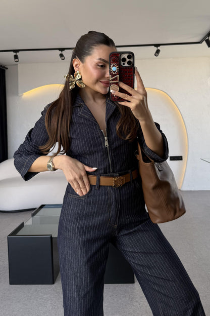 Normia Denim Çizgili Takım