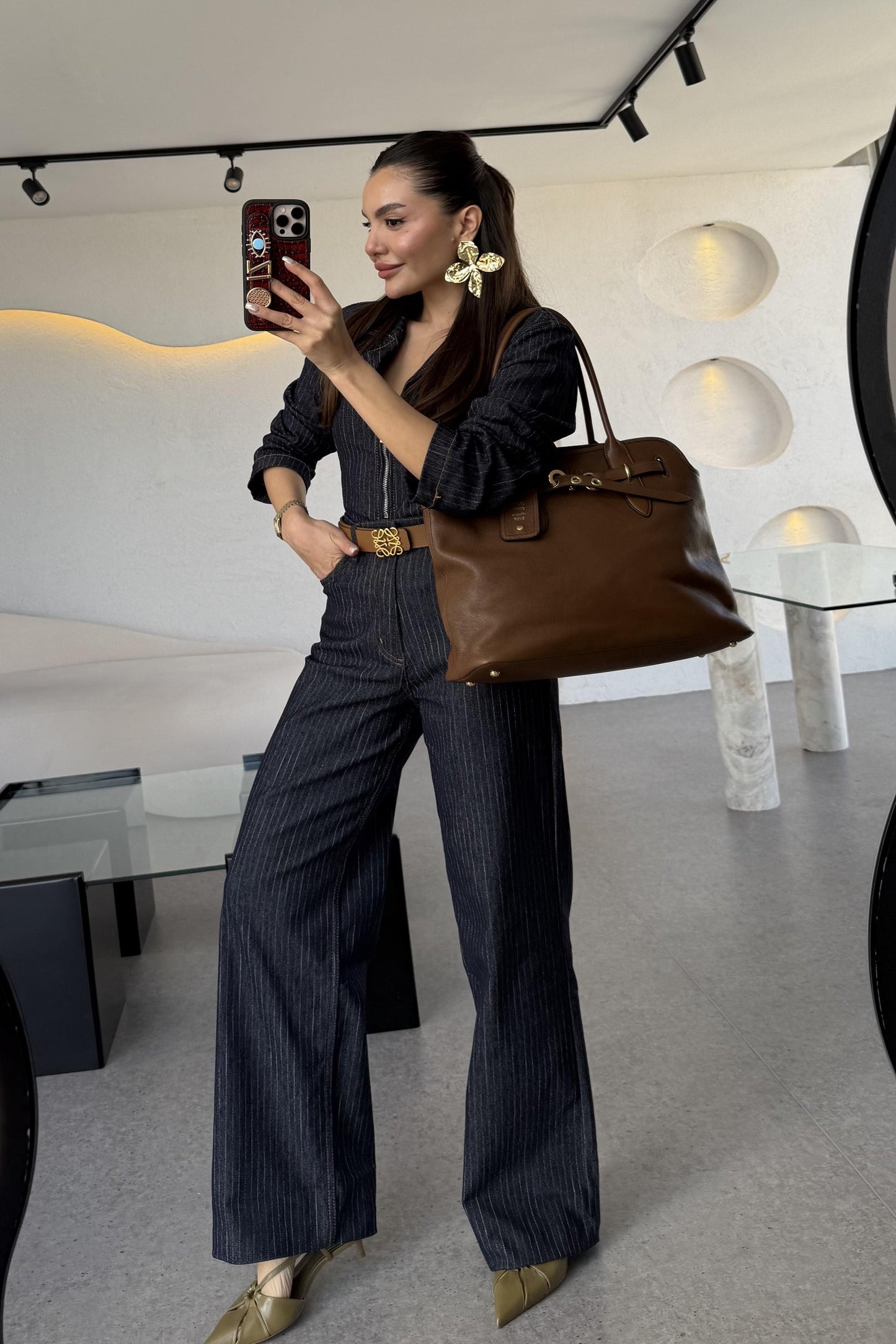 Normia Denim Çizgili Takım