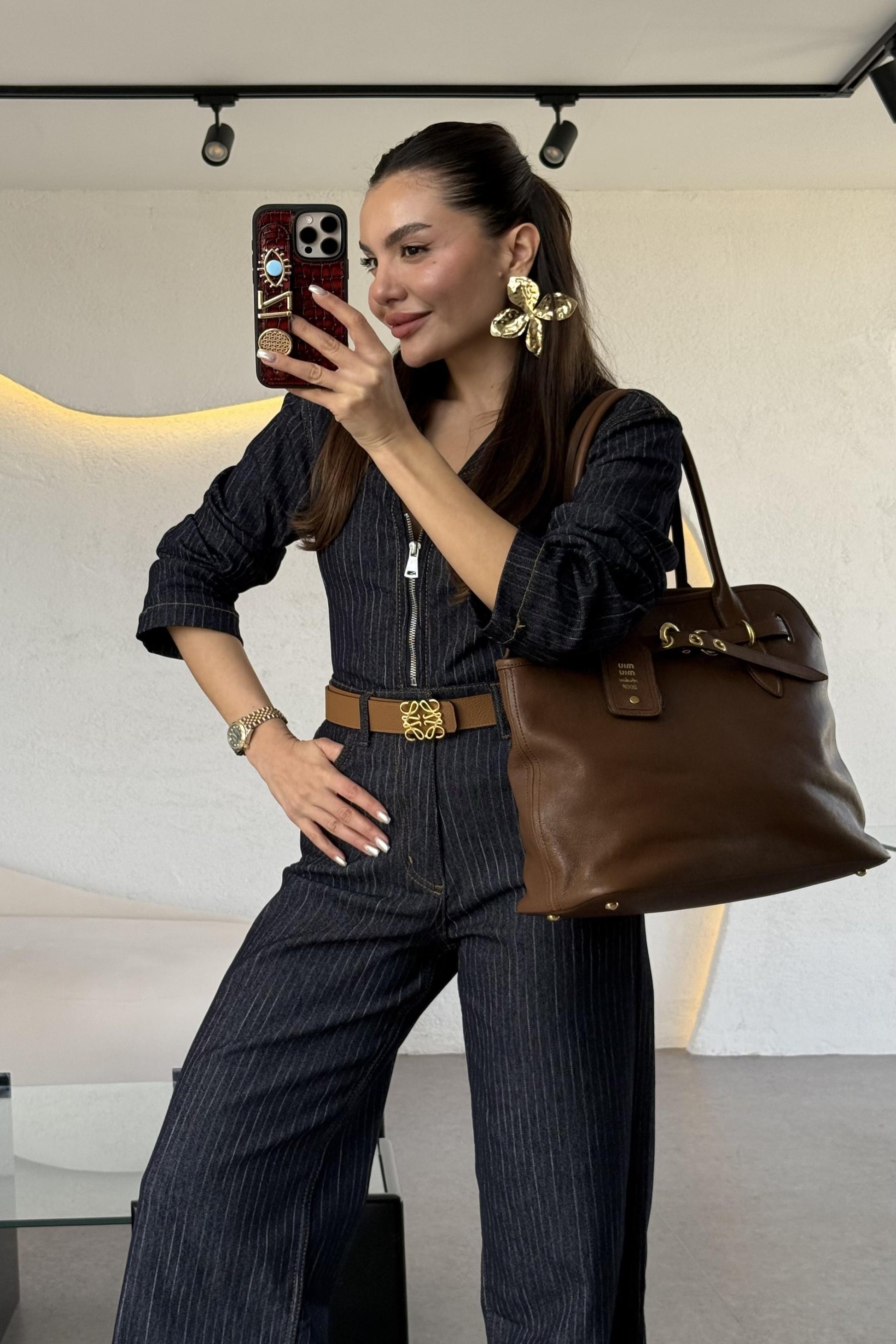 Normia Denim Çizgili Takım