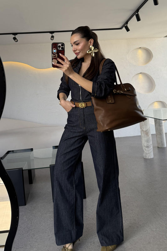 Normia Denim Çizgili Takım