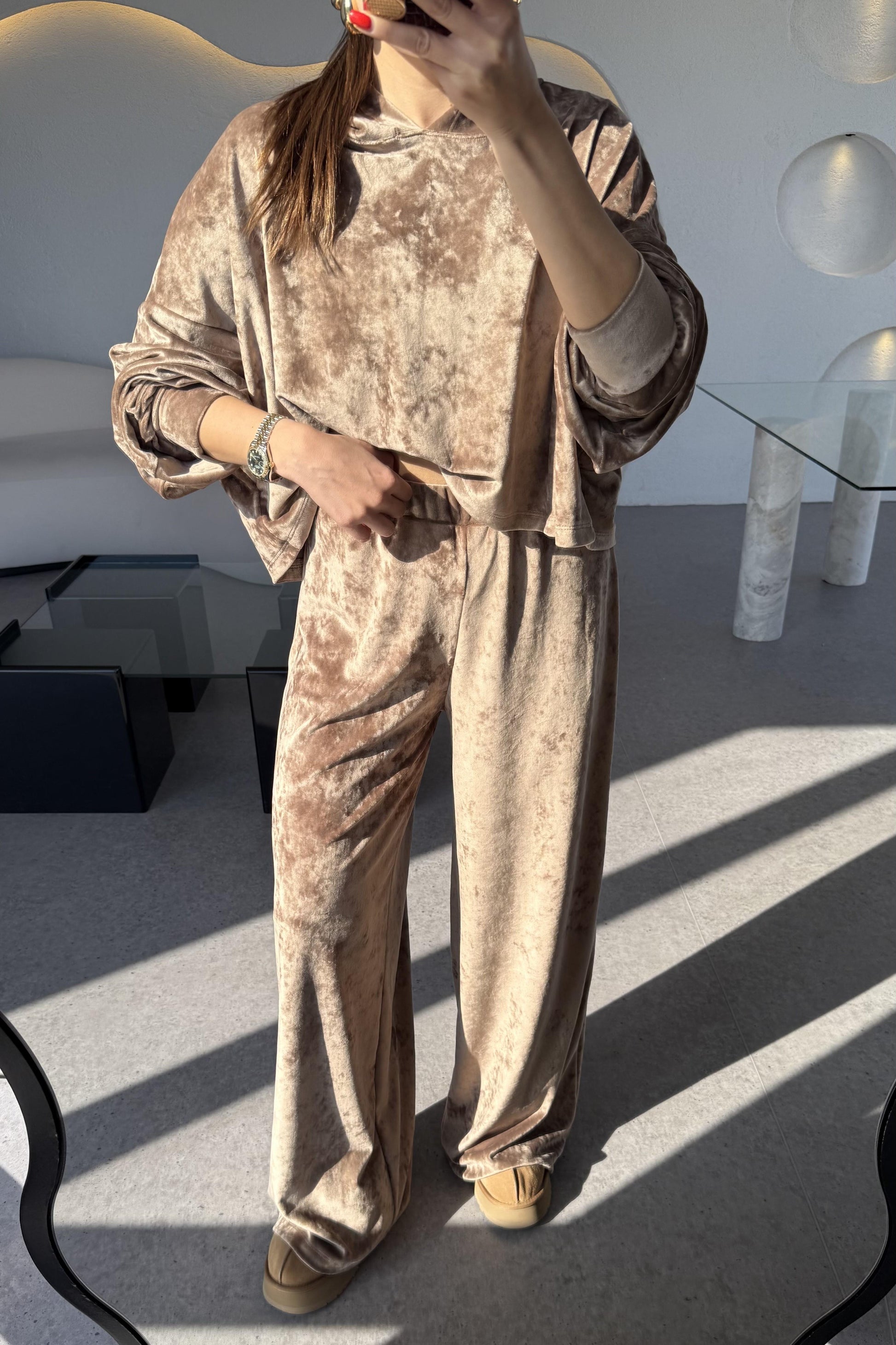 Aspire Vizon Kadife Kapüşonlu Takım