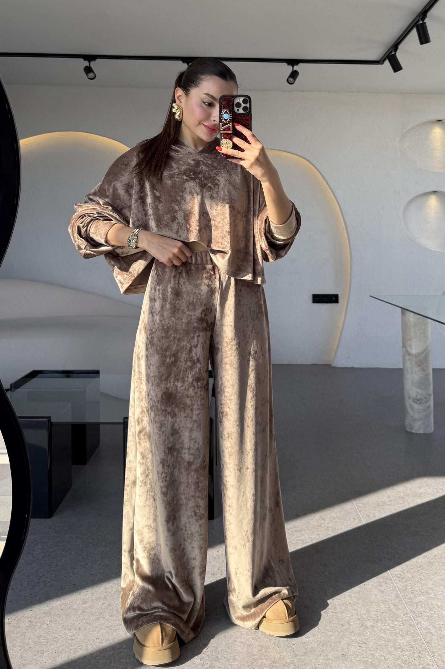 Aspire Vizon Kadife Kapüşonlu Takım