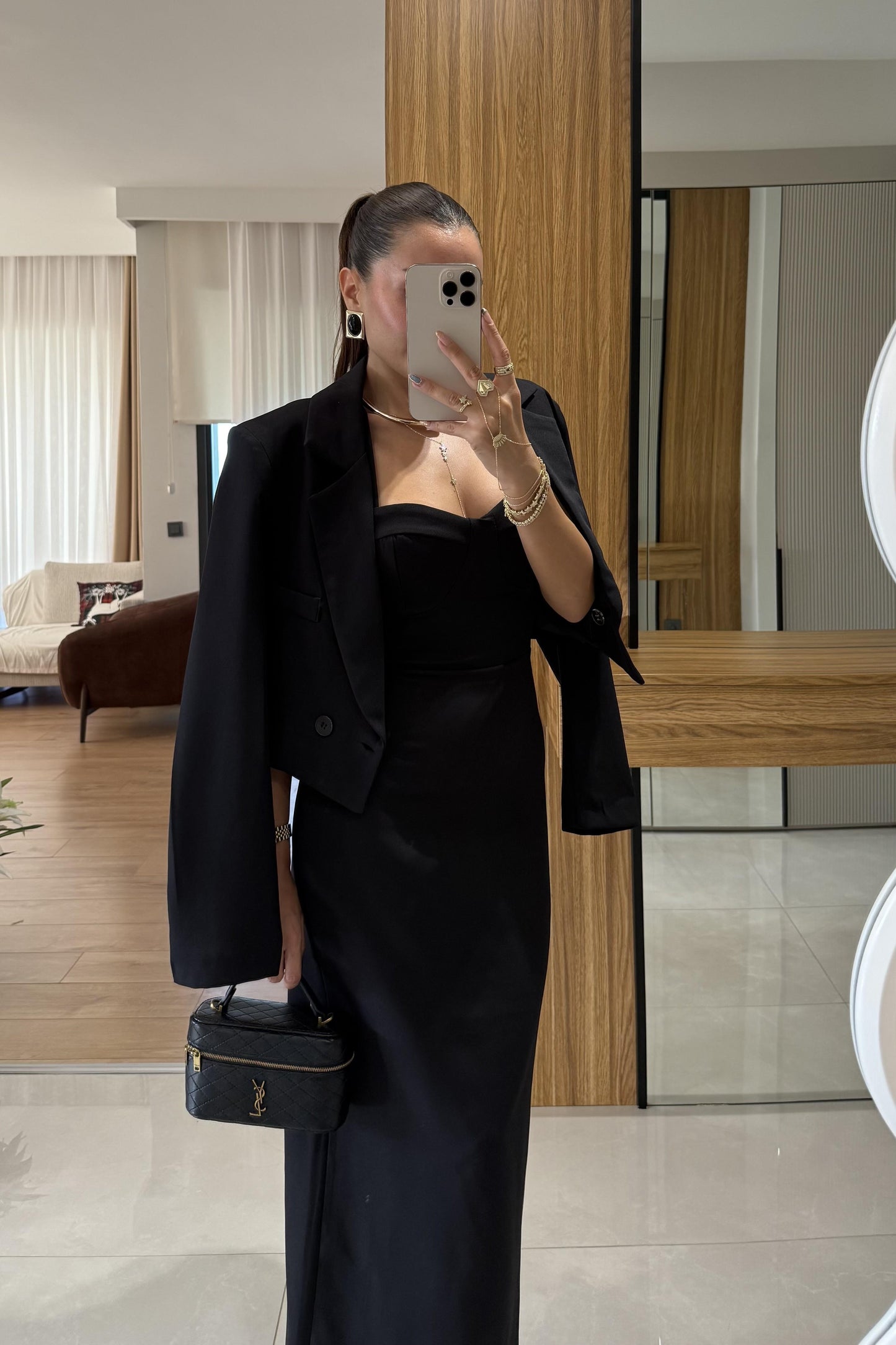 Aurella Siyah Blazer-Elbise Premium Takım