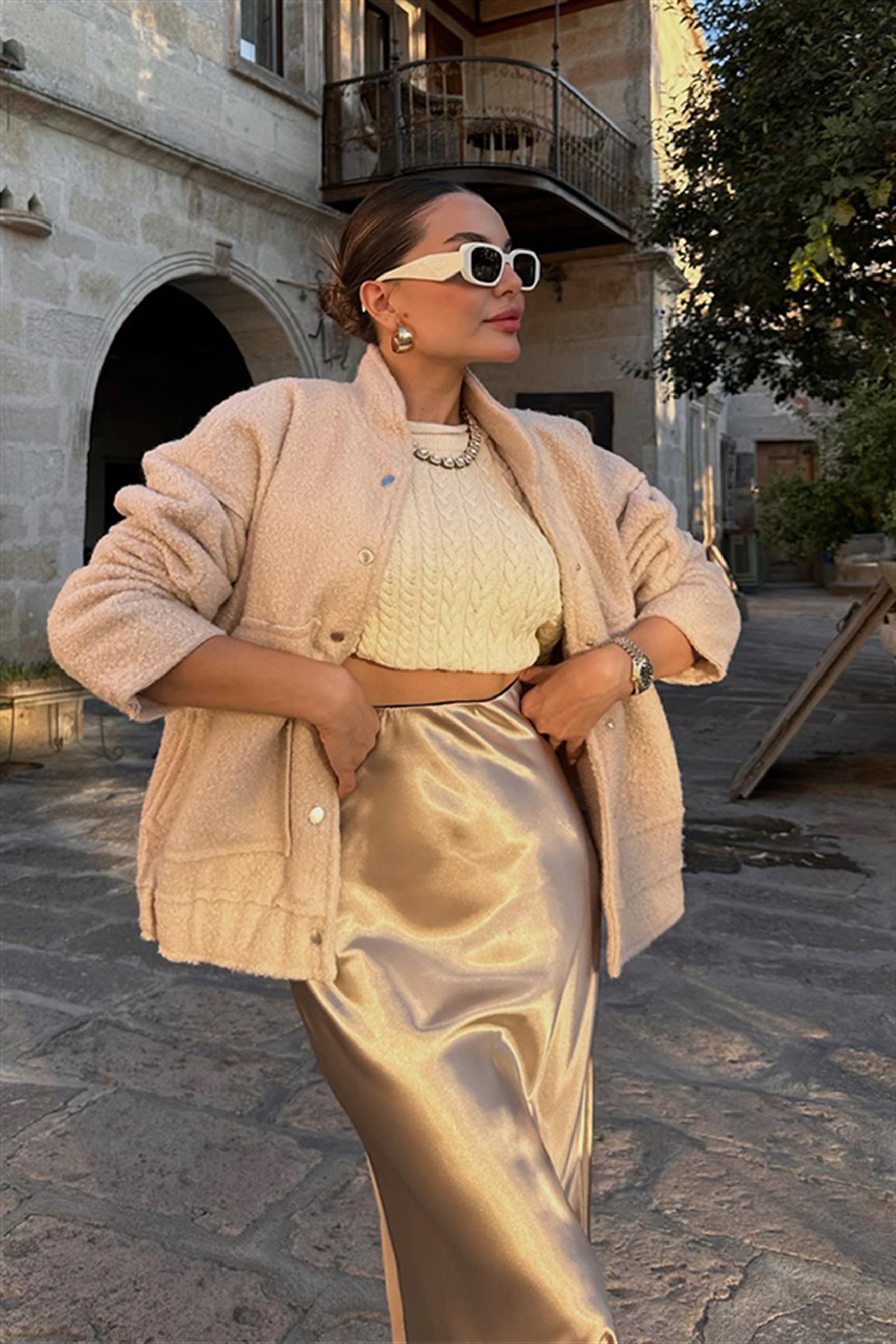 Autumn Bej Teddy Ceket