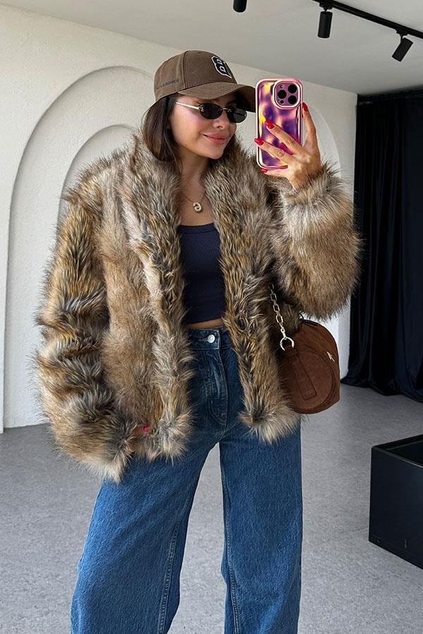 Balena Kahve Geçişli Kürk