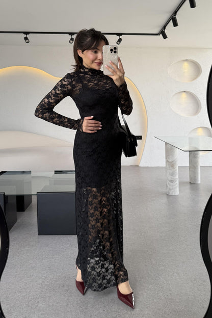 Barbara Astarlı Dantel Elbise