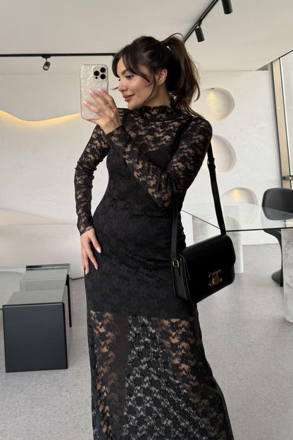 Barbara Astarlı Dantel Elbise