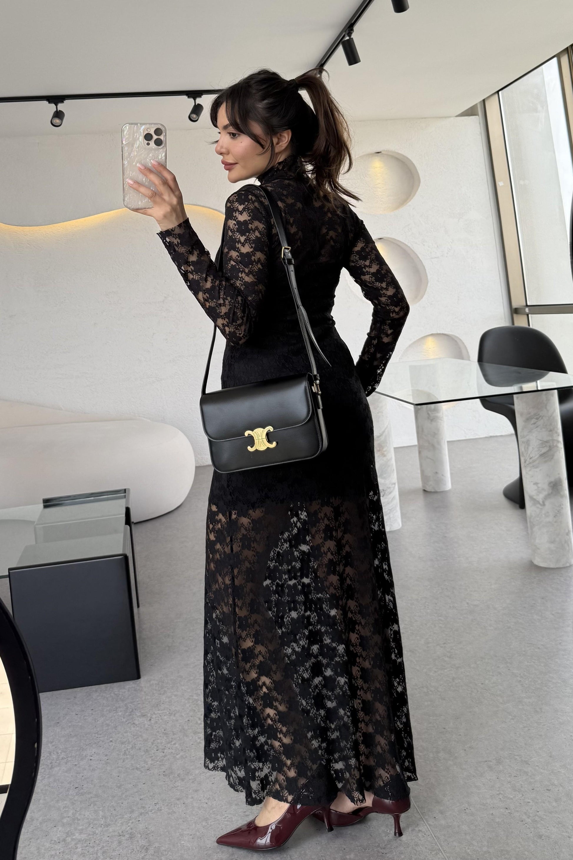 Barbara Astarlı Dantel Elbise