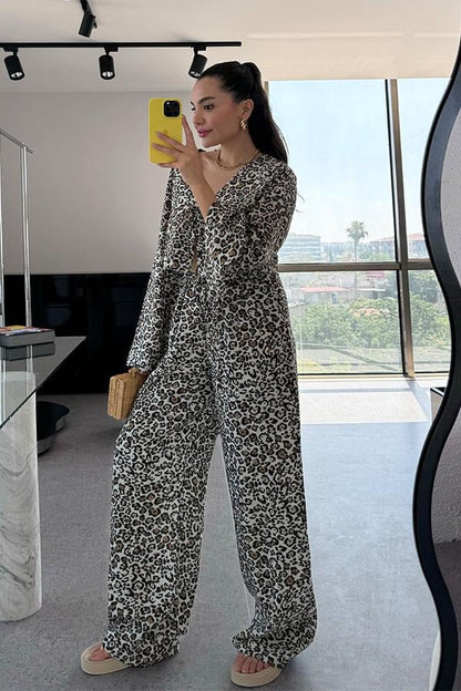 Barbosa Leopar Desen Bağlamalı Takım