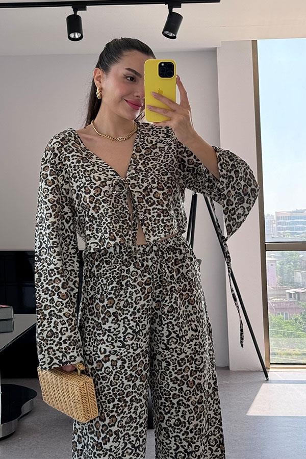 Barbosa Leopar Desen Bağlamalı Takım