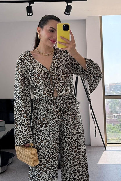 Barbosa Leopar Desen Bağlamalı Takım