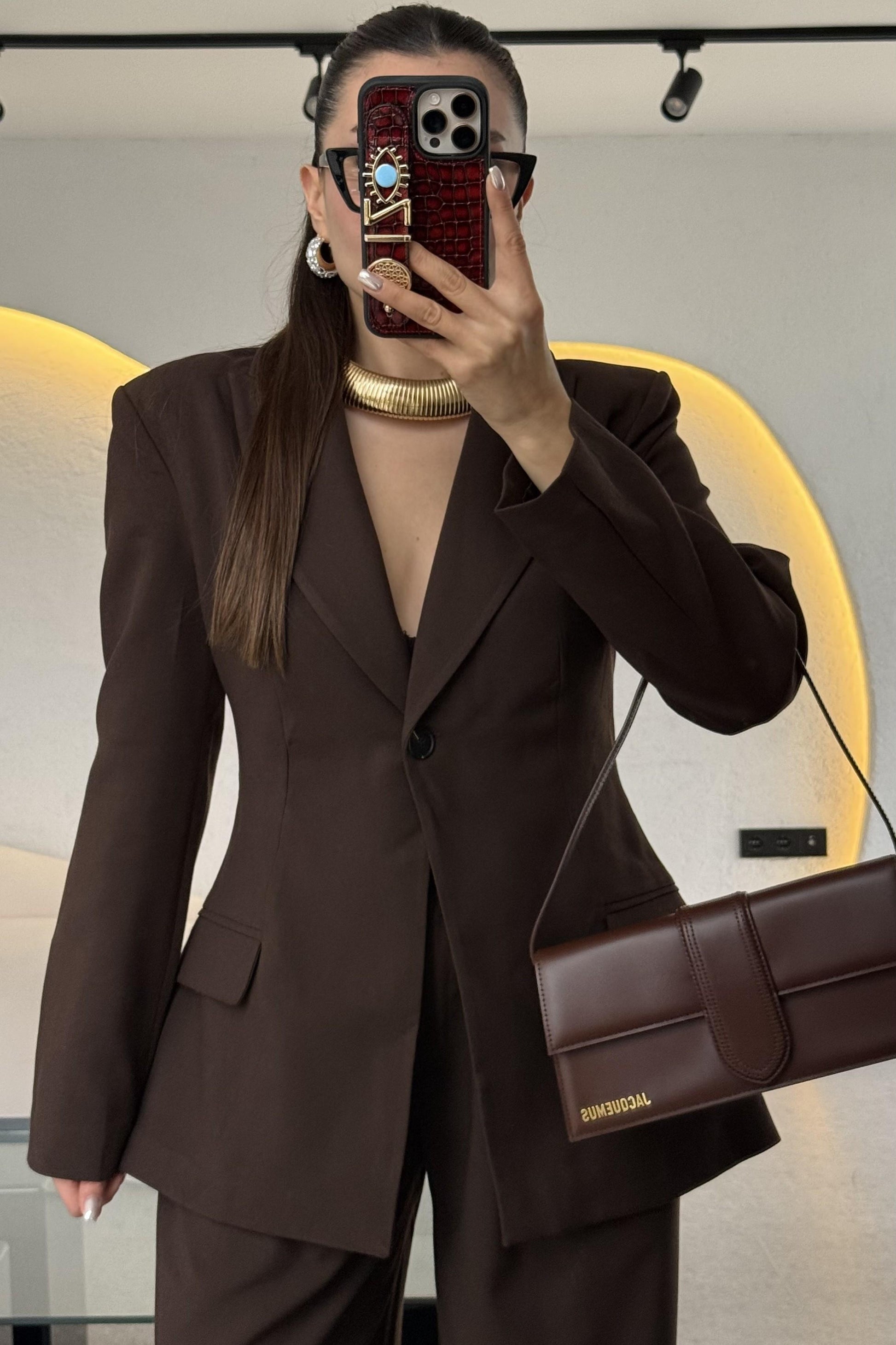 Barcelona Acı Kahve Premium Belden Oturtmalı Takım