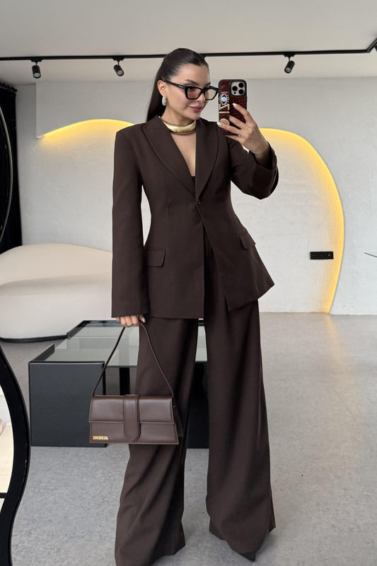 Barcelona Acı Kahve Premium Belden Oturtmalı Takım