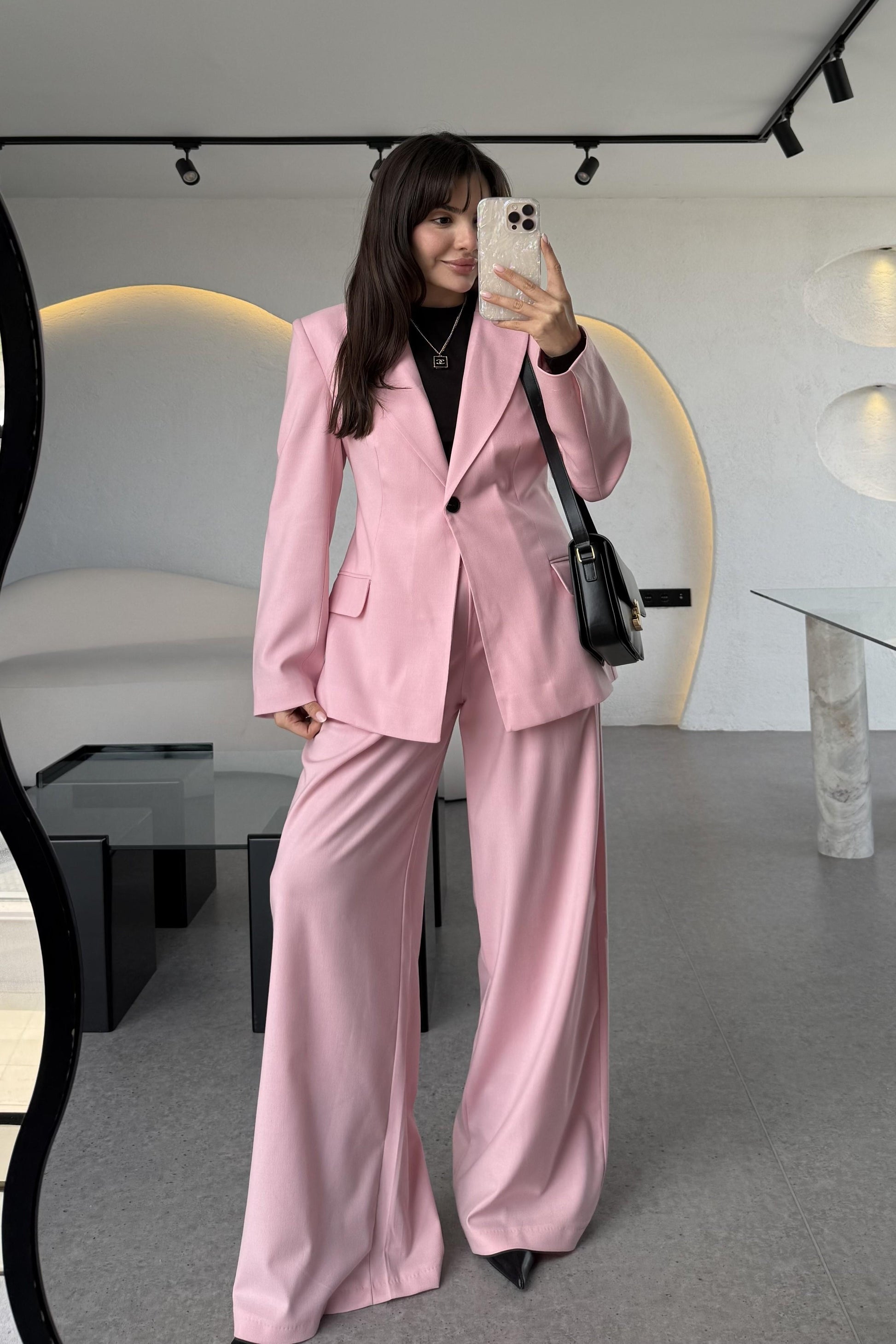 Barcelona Pembe Premium Belden Oturtmalı Takım