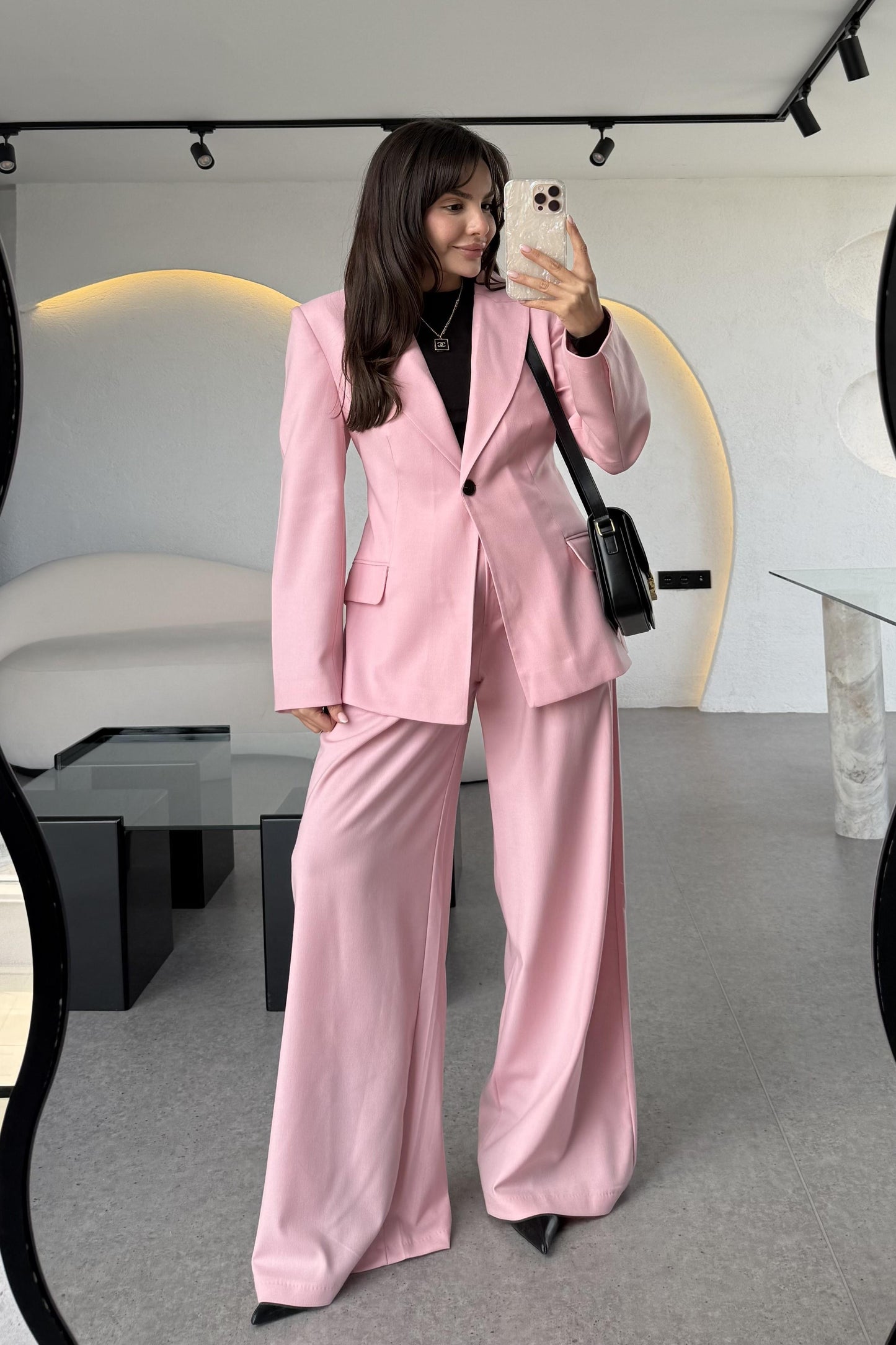 Barcelona Pembe Premium Belden Oturtmalı Takım