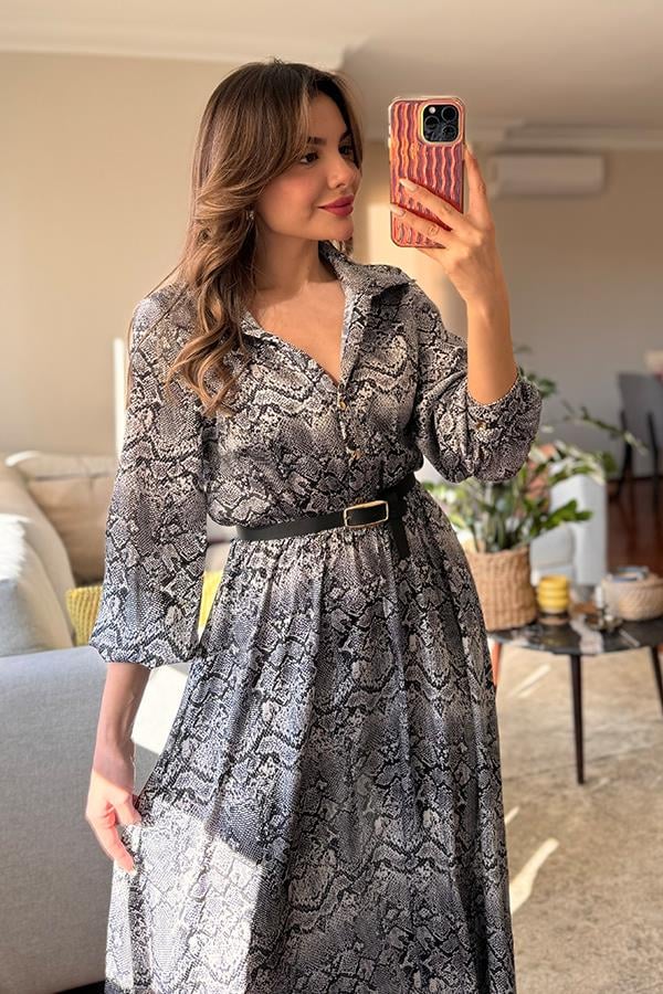 Baumer Yılan Desenli Elbise