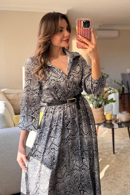 Baumer Yılan Desenli Elbise