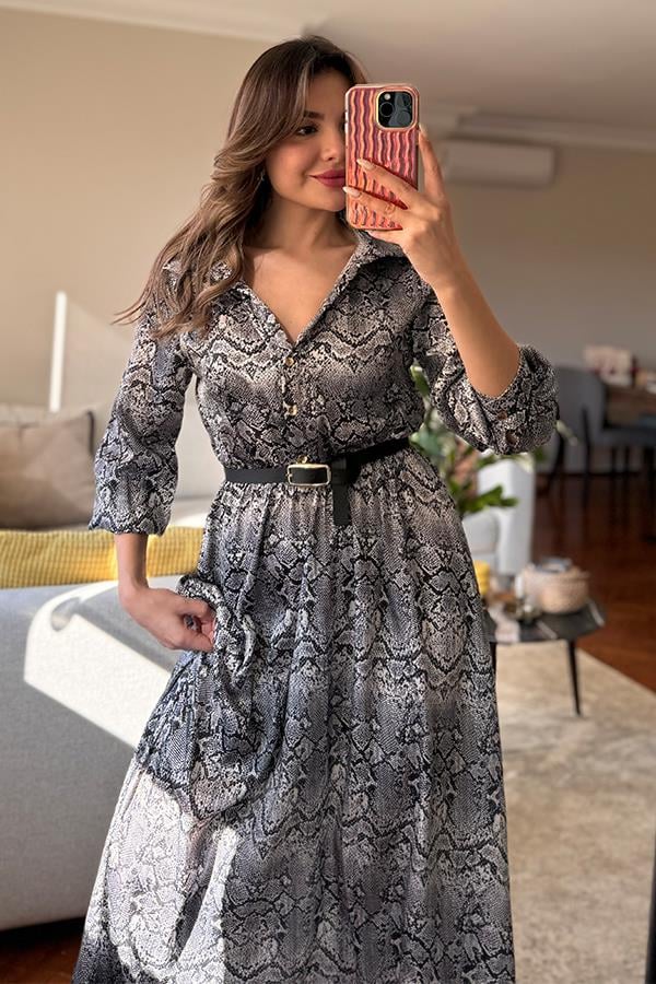 Baumer Yılan Desenli Elbise