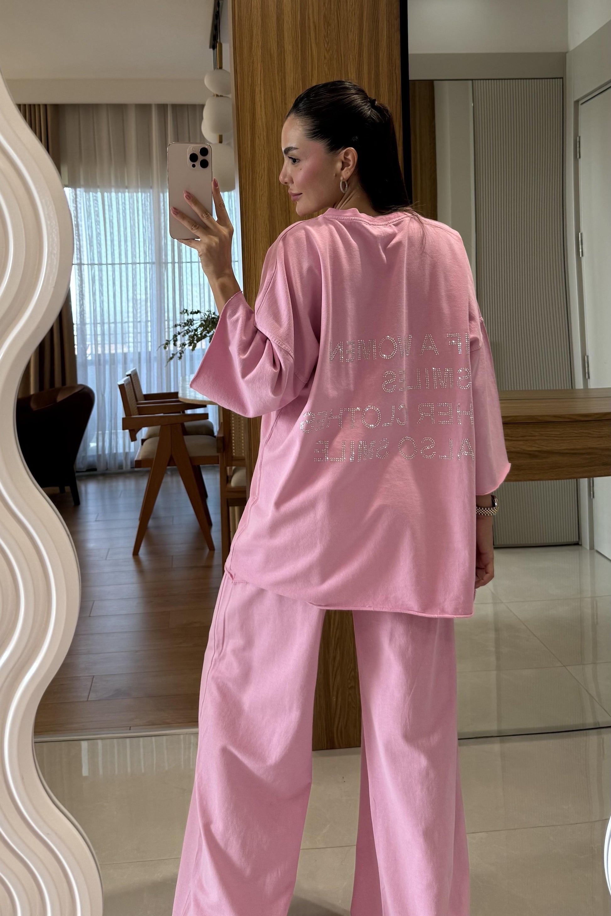 Be Happy Pembe Yıkama Taşlı Takım