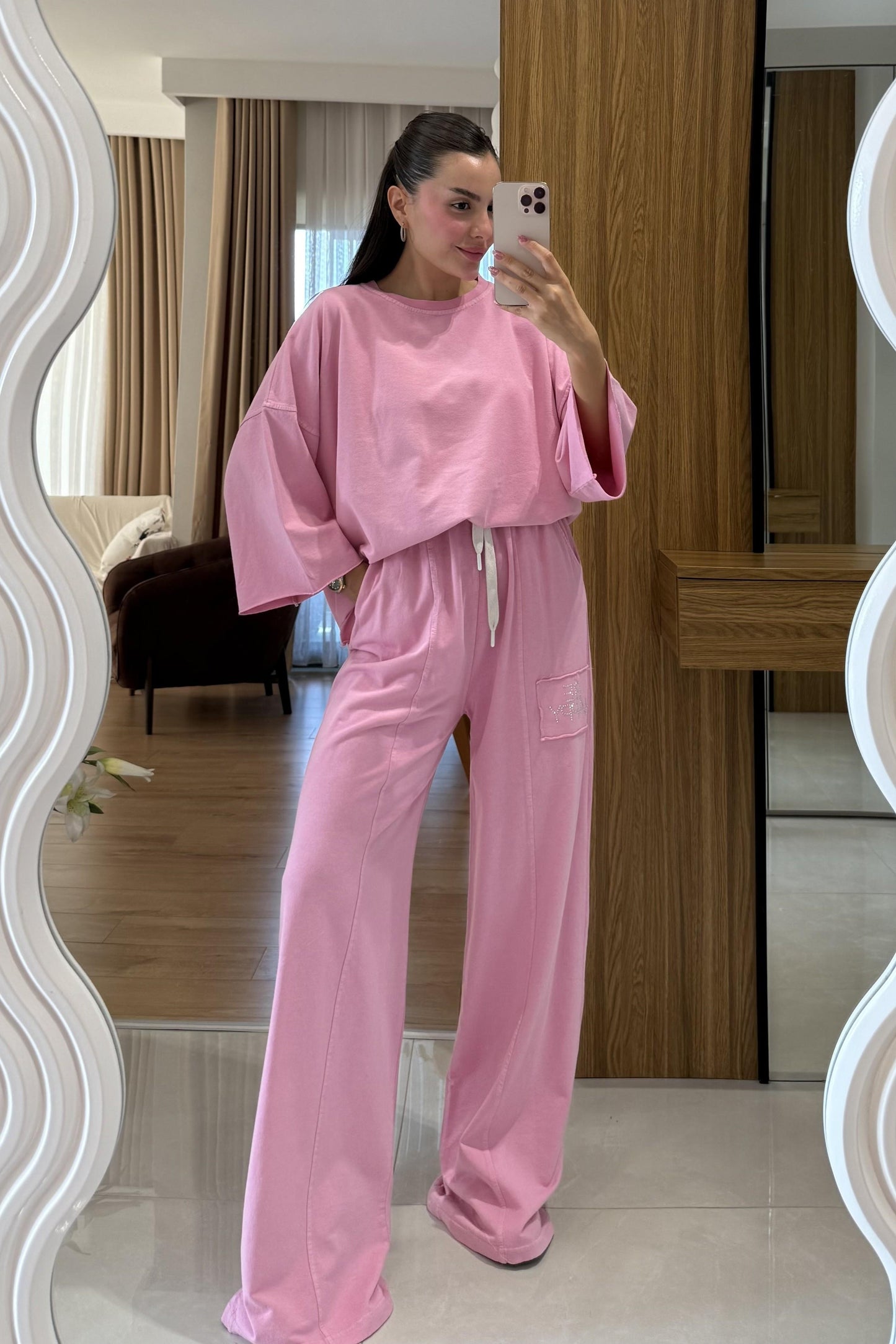 Be Happy Pembe Yıkama Taşlı Takım