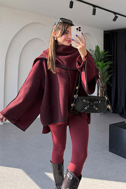 Beast Atkılı Bordo Ceket