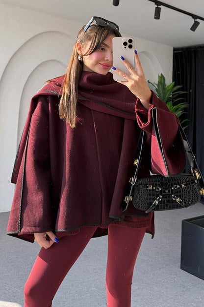 Beast Atkılı Bordo Ceket