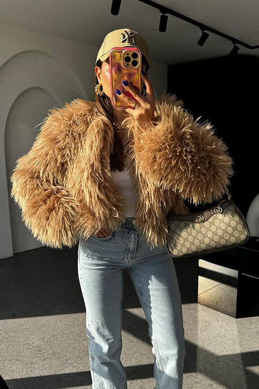 Benita Premium Camel Kürk