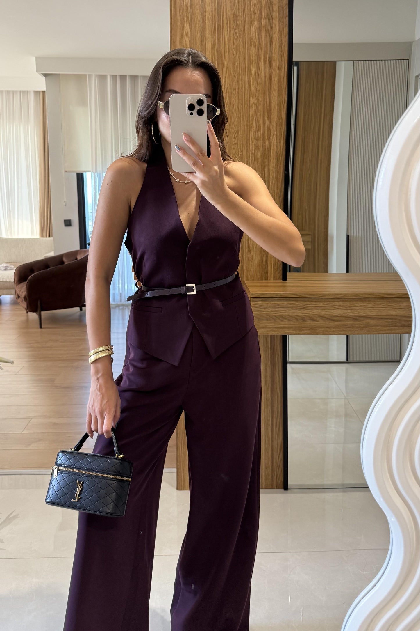 Benry Mürdüm Kemerli Premium Yelek Pantolon Takım