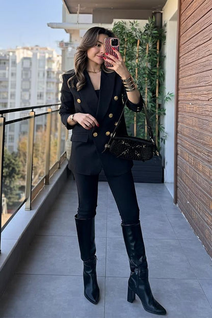 Benson Gold Düğmeli Blazer Ceket