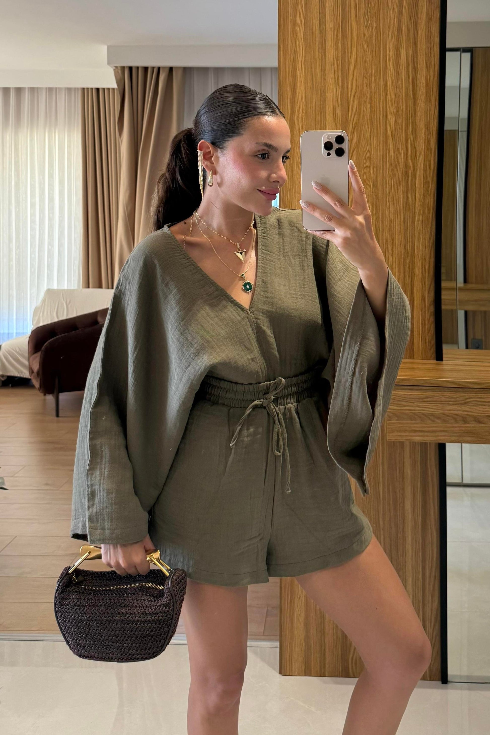 Biana Haki Müslin Yarasa Kol Takım