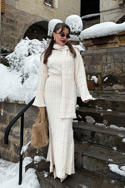 Bijou Atkılı Krem Triko Takım