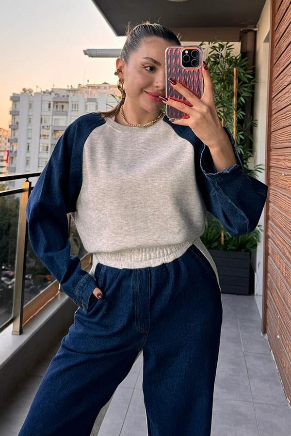 Bonnet Kot - Gri Eşofman Takım