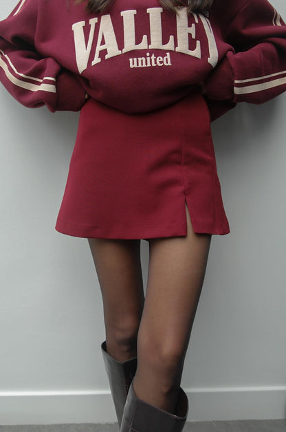 BORDO MINI ŞORT ETEK