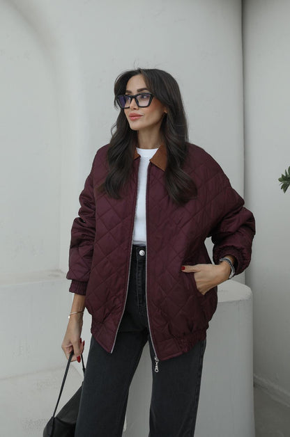 BORDO SÜET YAKALI KAPITONE MONT