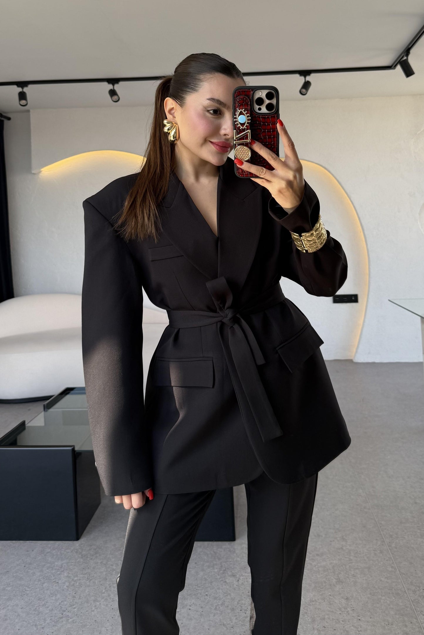 Bragen Siyah Kuşaklı Takım