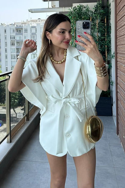 Brasil Tasarım Blazer Ceket - Beyaz