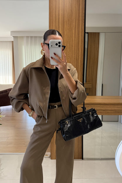 Brewa Camel Bomber Ceket Pantolon Takım
