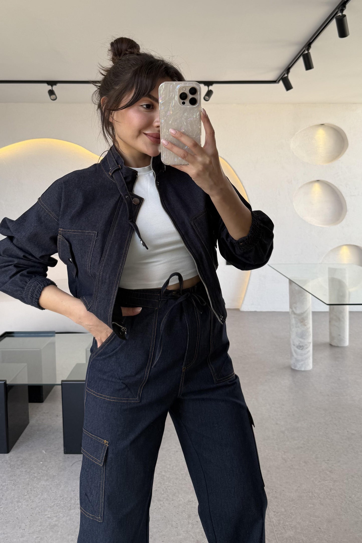 Califor Denim Bomber Ceket