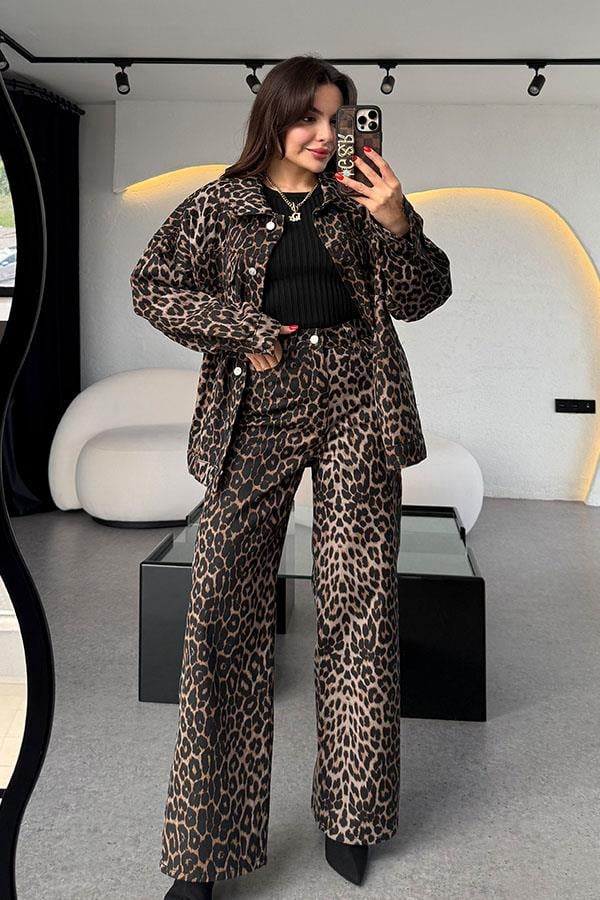 Cambria Leopar Desen Ceket
