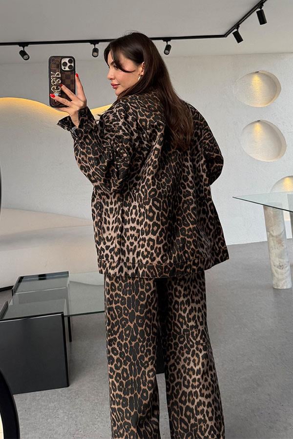 Cambria Leopar Desen Ceket