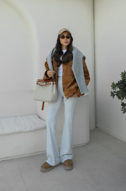 CAMEL PREMIUM FABRIC DERI SÜET CEKET