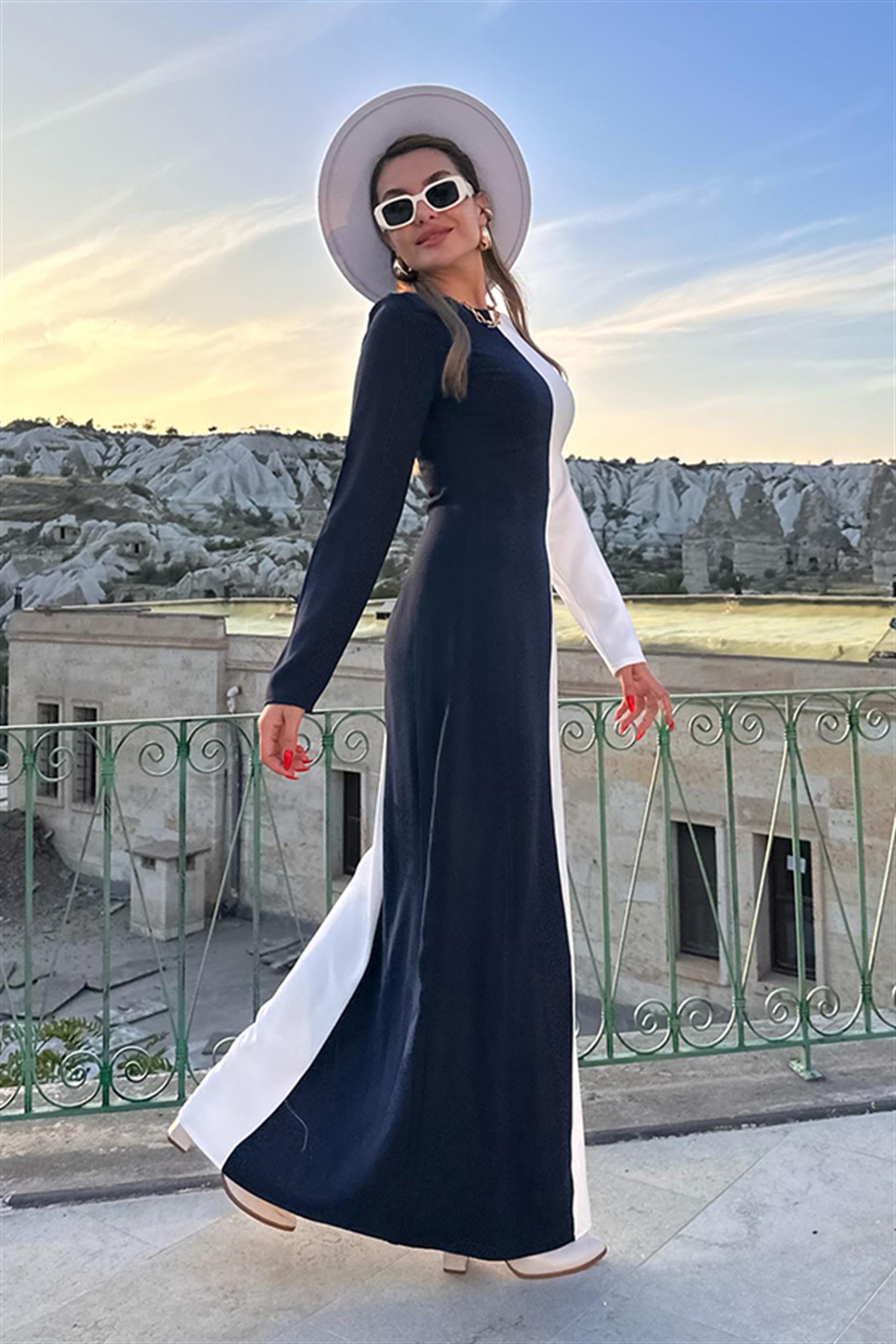 Lavicert - Beyaz Tasarım Elbise