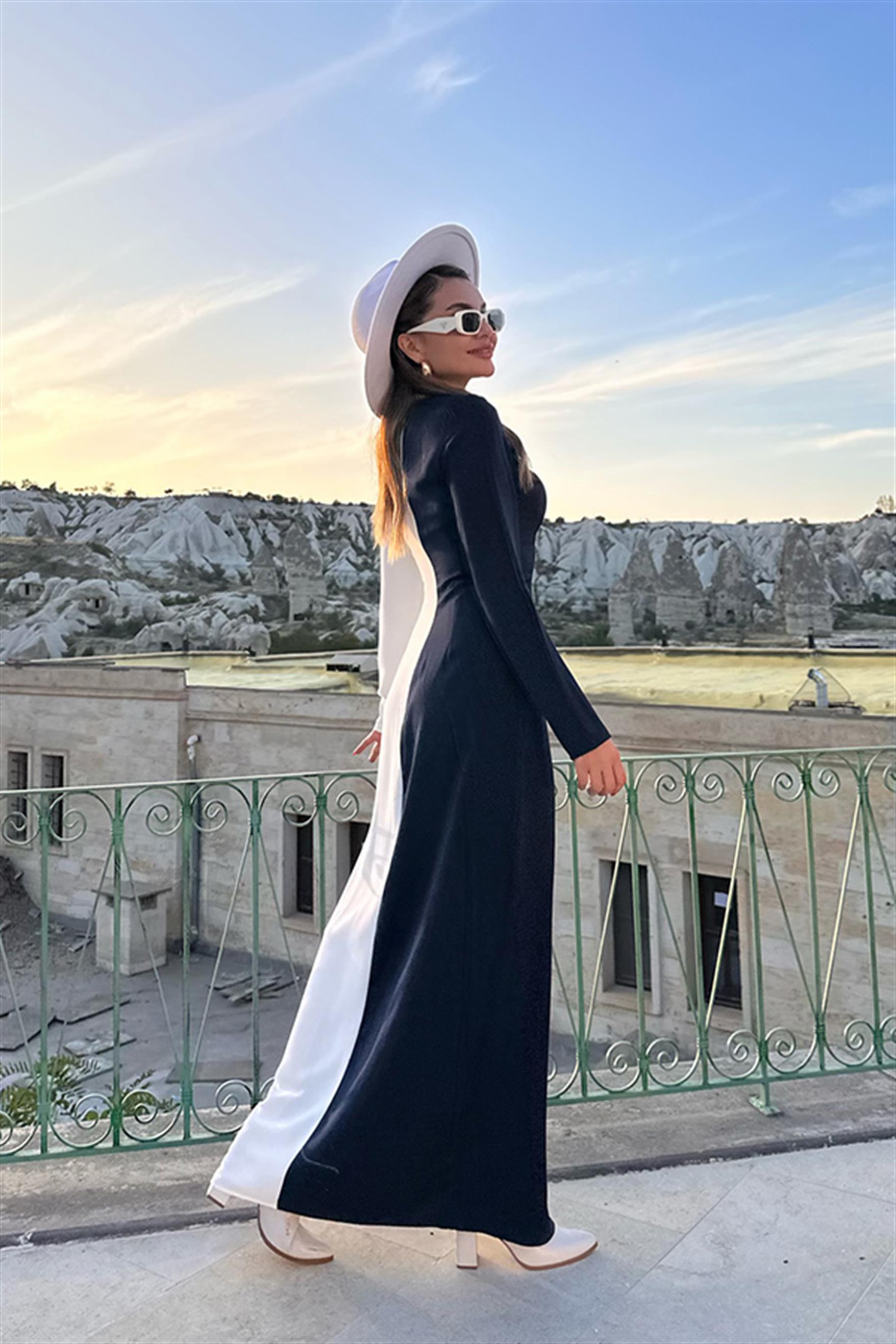 Lavicert - Beyaz Tasarım Elbise